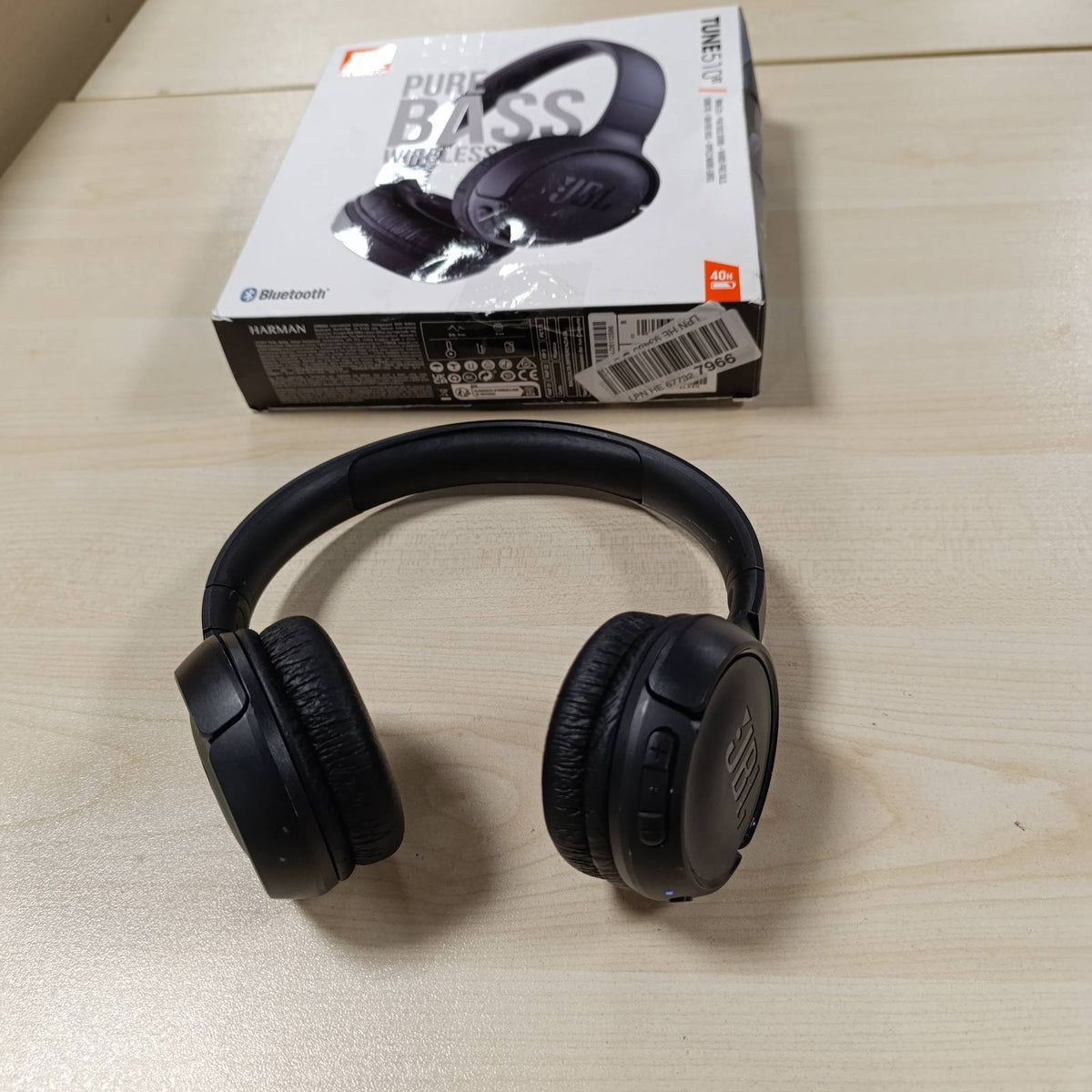 268119 - JBL TUNE 510 BT – Kufje Bluetooth On-Ear – Të zeza – Kufje të paloshme – Jetëgjatësi e baterisë deri në 40 orë