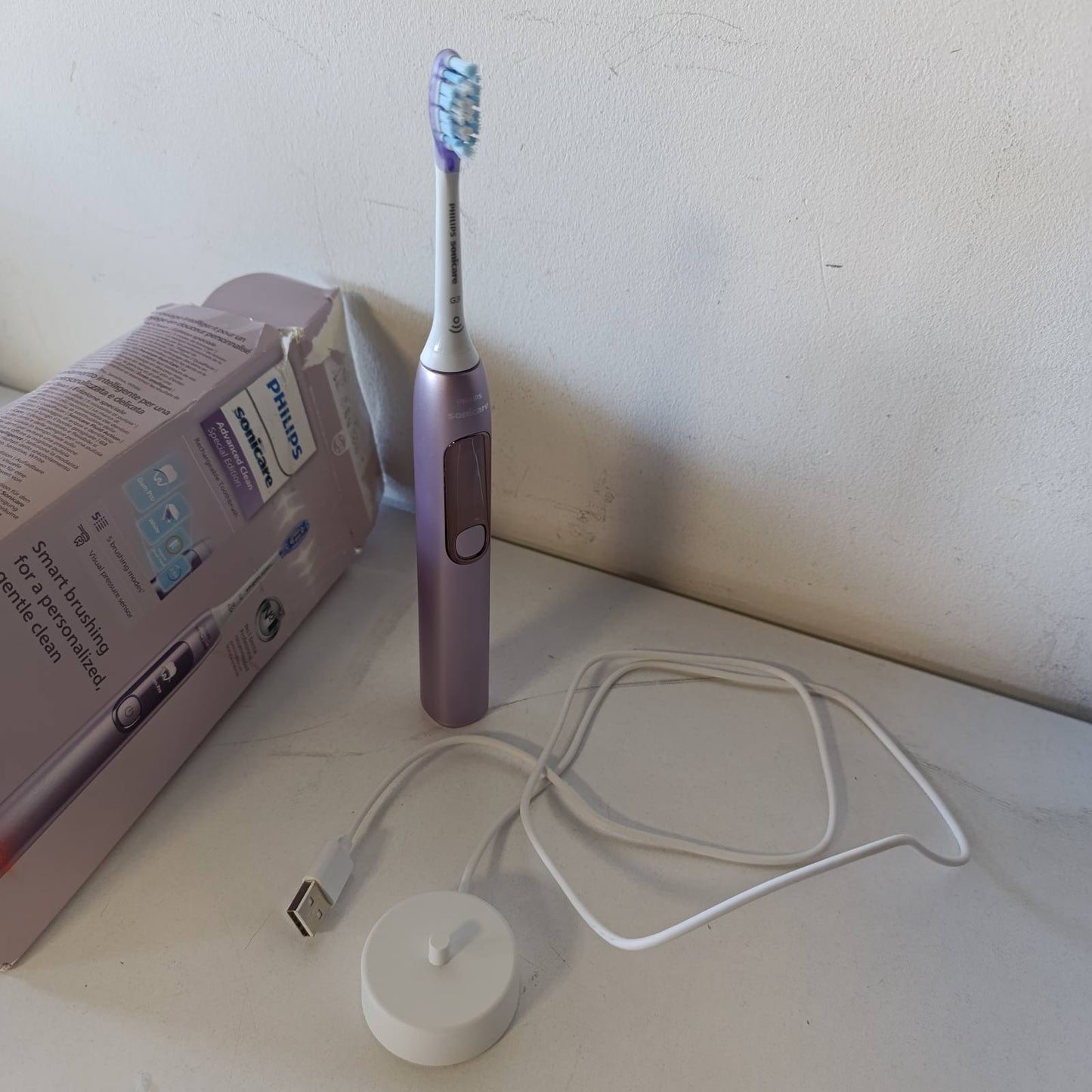 274848 - PHILIPS Furçë dhëmbësh elektrike Sonicare AdvancedClean, ekran inteligjent, sensor presioni, 5 mënyra larjeje, rozë, modeli HX3792/12