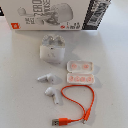 295511 - JBL Tune Flex TWS Kufje të papërshkueshme nga uji, pa tel, me anulim zhurme, të bardha, deri në 32 orë dëgjim