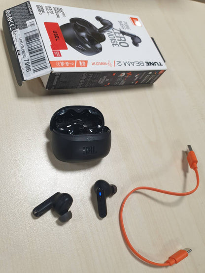 272993 - JBL TUNE BEAM 2, Kufje pa tel Bluetooth, Anulim zhurmash, Jetëgjatësi baterie 48 orë, Rezistencë ndaj ujit dhe pluhurit IP54, Lidhje me shumë pika, Dizajn brenda këmbës, E zezë