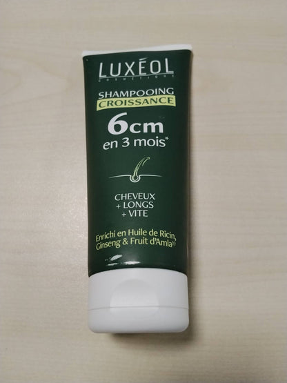301192 - LUXÉOL - Shampo për Rritje - Rritje 6 cm në 3 Muaj - Flokë më të Gjatë dhe më të Shpejtë - E Provuar Klinikisht - Formulë me Rrjedhje Natyrale - Vaj Ricini, Amla dhe Xhensen - 200 ml
