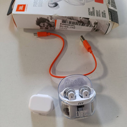 276311 - JBL Kufje Tune Flex Ghost 2, Bluetooth në vesh me anulim zhurmash, kohë riprodhimi 48 orë, IP54, dizajn ergonomik, White Ghost