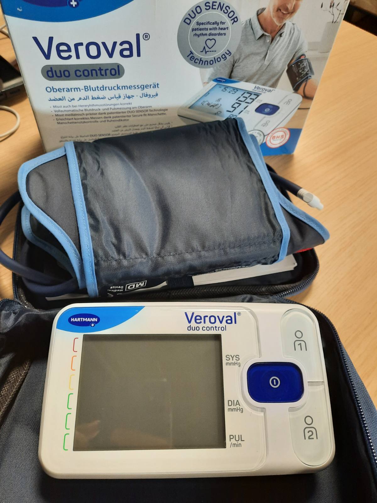 305777 - VEROVAL Monitori i tensionit të gjakut Duo Control për krahun e sipërm, Madhësia L, zbulon aritmitë kardiake, tregues i qetësisë, kontroll i pozicionimit të manshetës