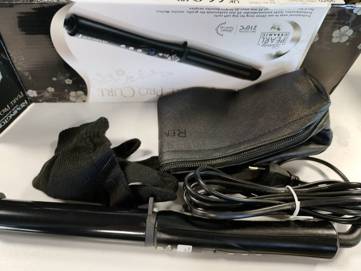 303031 - REMINGTON Hekur kaçurrelash Pearl Digital, 32 mm, Ekran LCD 130-210°C, përfshirë dorezën e nxehtësisë, valë të buta për flokë të hollë deri të trashë, CI9533
