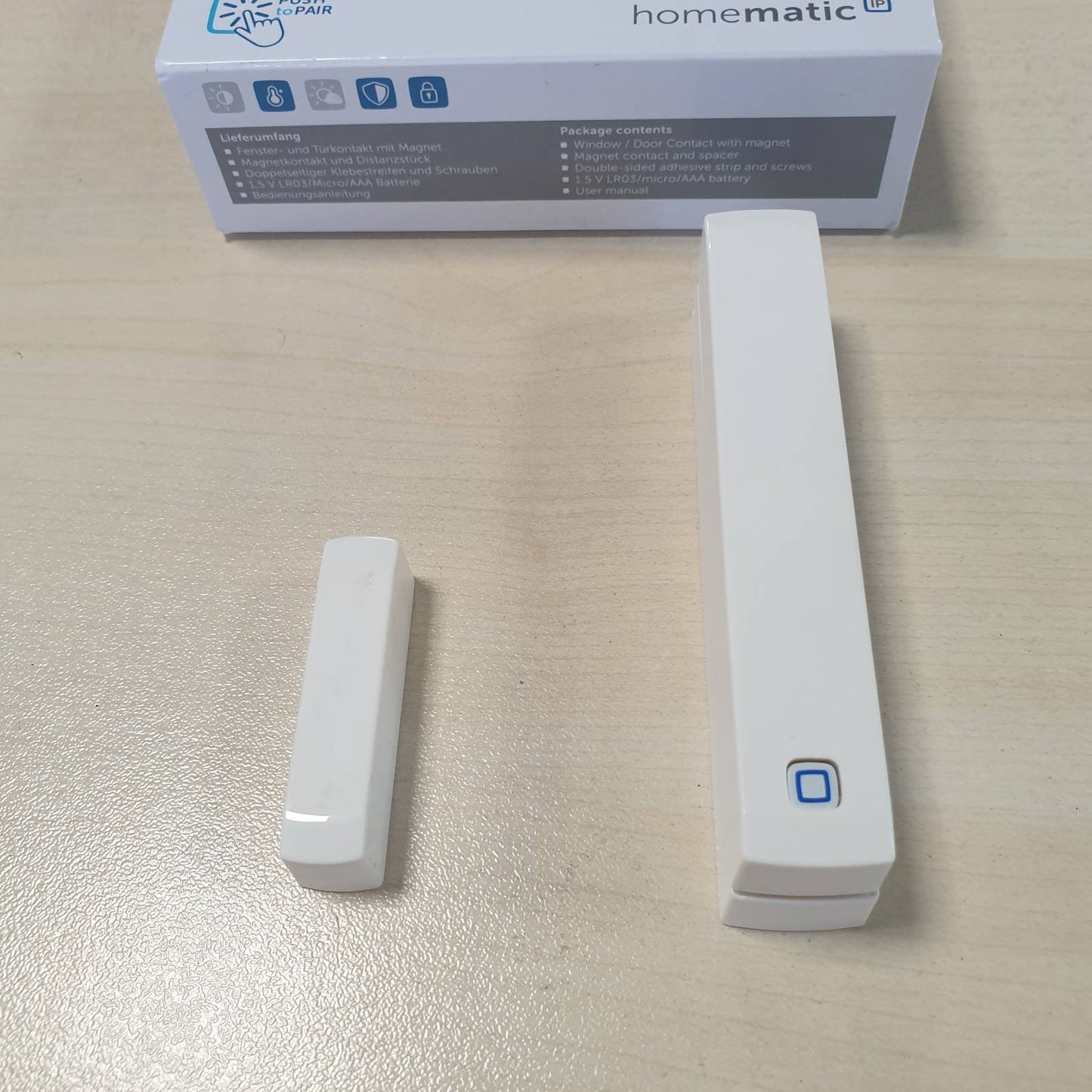 288663 - HOMEMATIC IP Kontakt për dritare dhe derë me magnet, sensor dixhital për ngrohje efikase, monitorim dritaresh përmes aplikacionit, kursim energjie, përputhje me Alexa dhe Asistent Google, 151363A0