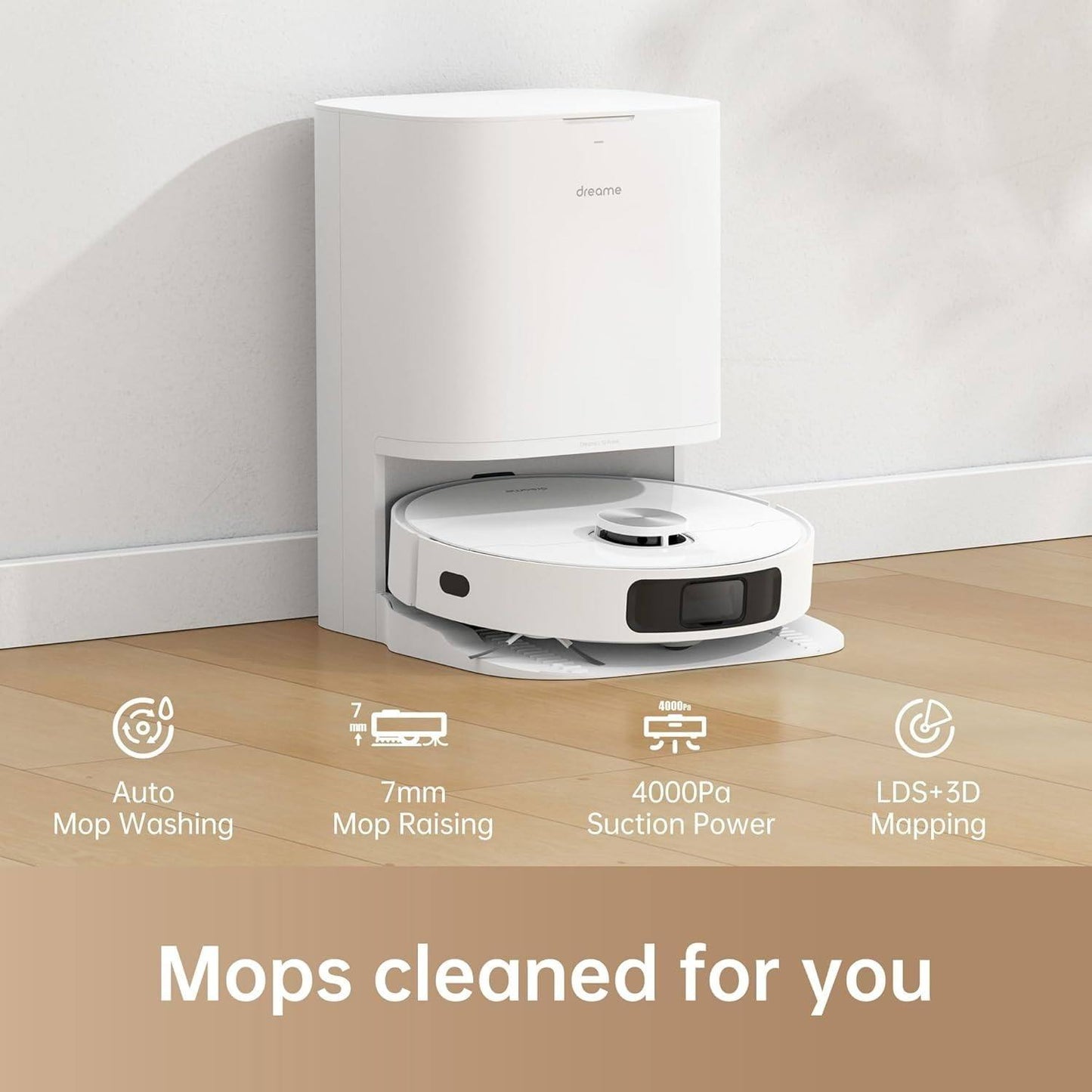 221038 - DREAME L10 Prime Robot Fshesë dhe Mop me Stacion Automatik Larjeje Jastëkësh, Ngritje Mopi 7mm, Navigim LDS, Fuqi Thithjeje 4000Pa, Hartëzim 3D, WiFi/APP