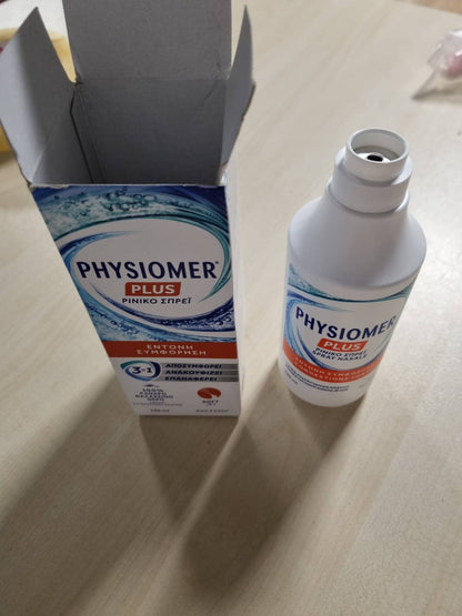 312230 - PHYSIOMER Plus Sprej Nazal 135 ml, 3 në 1 Dekongjeston, Lehtëson, Rivendos, 100% Ujë Deti i Pastër, Përqendrim i Lartë i Kripës, për moshën 2 vjeç e lart