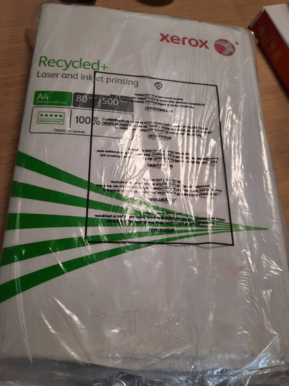 296383 - LETËR XEROX RECYCLED+ 003R91912 - DIN A4 80 G/M² - LETËR FOTOKOPJIMI PËR PRINTERË DHE FOTOKOPJUES LAZER - E BËRË NGA LETËR 100% E RICIKLUAR - 500 FLETË - E BARDHË
