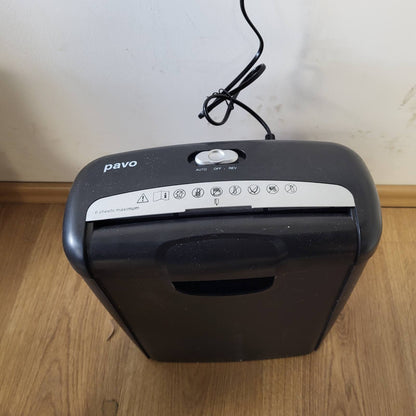 295981 - PAVO Premium Copëzues Letre, deri në 6 fletë, prerje me shirita, copëzues kartash krediti me kosh, kapacitet 10 L, e zezë, 8038770