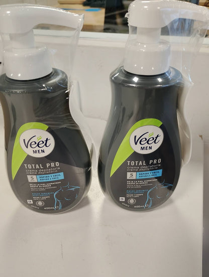 300890 - VEET - Krem për heqjen e qimeve për meshkuj, për gjoks, shpinë, krahë dhe këmbë, 400 ml (Pako me 2 copë)