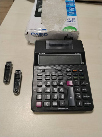 295791 - CASIO HR-150RCE - Kalkulator për tavolinë me printim - 12-shifror, printim me 2 ngjyra, funksion post-printimi, memorie totale