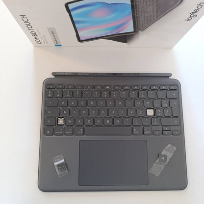 295470 - LOGITECH Kutia e tastierës Combo Touch për iPad Air 13 inç (M2)(2024) dhe stilolapsi dixhital Crayon, tastiera franceze AZERTY - gri