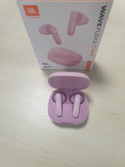 267841 - JBL WAVE FLEX 2, kufje pa tel Bluetooth në vesh me 40 orë kohë dëgjimi, JBL Pure Bass Sound, Teknologji Smart Ambient, rezistente ndaj ujit dhe pluhurit IP54, lidhje me shumë pika, Rozë