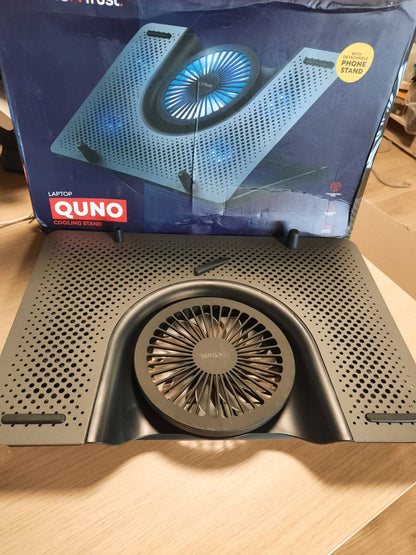 295740 - TRUST GAMING Ftohës Laptopësh GXT 1125 Quno, Mbështetëse Ftohëse për Laptopë deri në 17.3 Inç, 5 Ventilatorë të Ndriçuar, 5 Lartësi të Rregullueshme