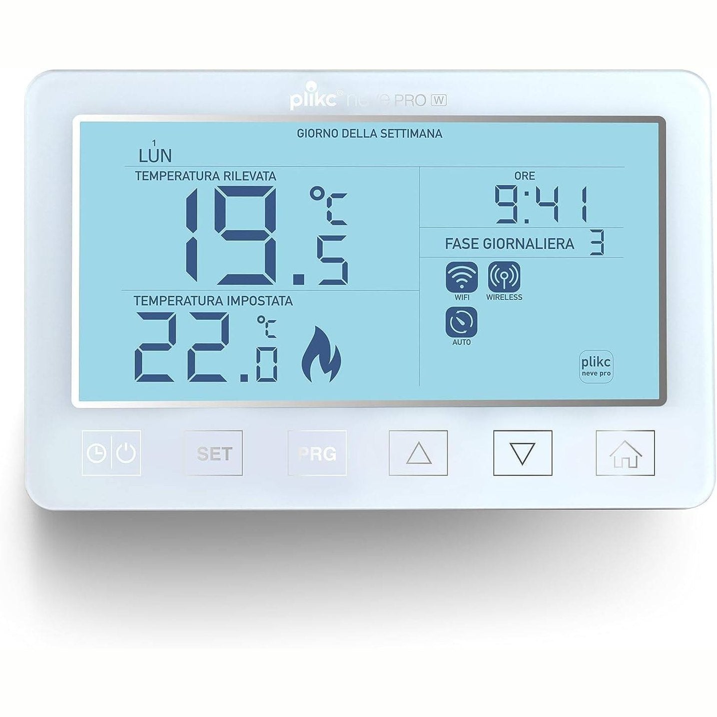 255088 - Plikc - Kronotermostat dixhital Wifi me dy banda i pajtueshëm me Alexa - Furnizim me energji 230V - (Snow PRO W)