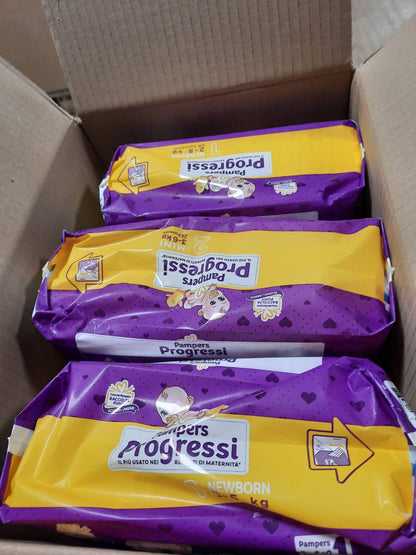 292945 - Pampers - Progressi Ditët e Para, 84 pelena, Dy pako Madhësia 1 (2-5 kg) dhe Një pako Madhësia 2 (3-6 kg)