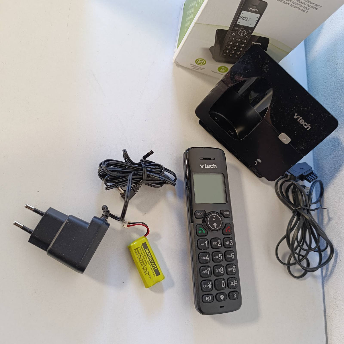 295958 - VTECH CS2000 Telefon pa tel, modaliteti ECO+, telefon fiks, bllokim thirrjesh, ekran me dy rreshta, i zi