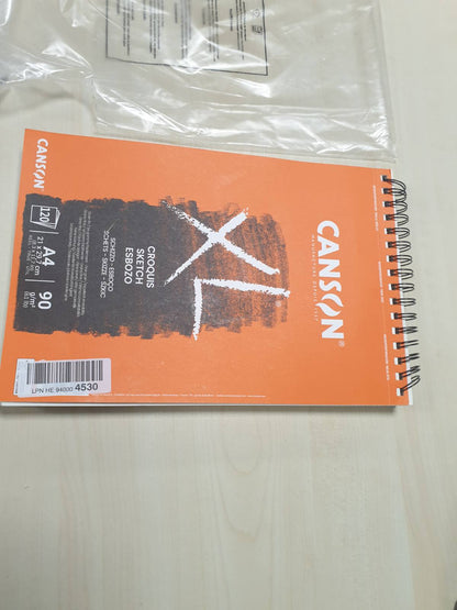 266961 - CANSON XL Letër skicimi, kokërr e imët, 90 g/m², bllok spirale, DIN A4 21 x 29.7 cm, ngjyrë fildishi, 120 fletë