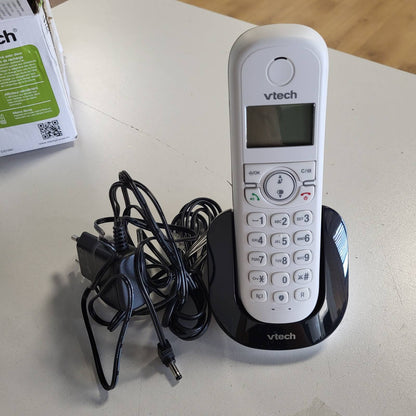 296031 - DECT VTech CS1500 Telefon pa tel me karikim të dyfishtë, bllokim thirrjesh, identifikim thirrësi, altoparlant pa duar, ekran me ndriçim nga prapa dhe tastierë