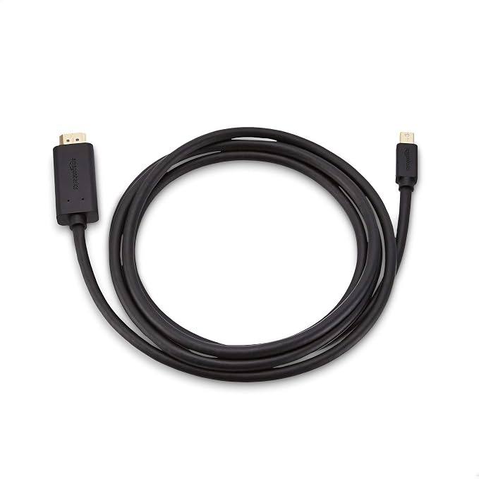298716 - Amazon Basics Kabllo HDMI në Mini DisplayPort, 1080p, me lidhje të veshura me ar, 1.83 m, e zezë.