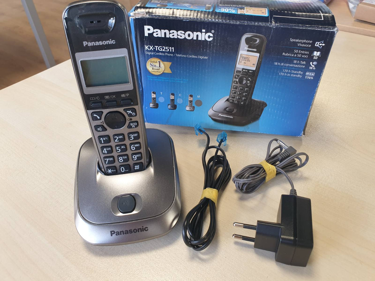 295846 - PANASONIC KX-TG2511JTM Telefon Dixhital Pa Tel, Njësi Baze dhe Një Telefon, Altoparlant, Audio e Qartë, ID e Thirrësit, Libër Telefonash, Ekran LCD, Modalitet Eko, I Montueshëm në Mur, I Zi