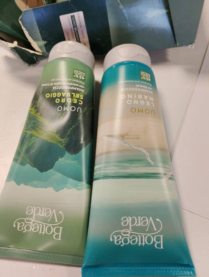 303581 - BOTTEGA VERDE SET DHURATASH PËR BURRA ME SHAMPO DUSHI ME DRU DETI 200ML DHE SHAMPO DUSHI ME KEDËR TË EGËR 200ML, AROMË ERËZASH, DRURI DHE AGRUMESH
