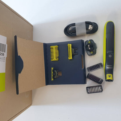 305896 - PHILIPS Prerës elektrik OneBlade 360 për mjekër, fytyrë dhe trup, 3 tehe 360, 3 krehër (1, 3, 5 mm), QP2824/31