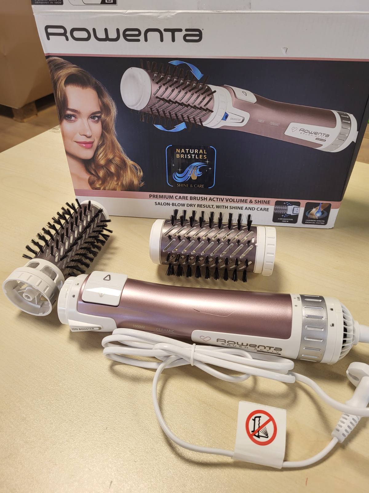 292429 - ROWENTA CF9540, FURÇË RROTULLUESE DHE THARËSE, 1000W, PËR FLOKË TË SHKURTËR DHE TË GJATË, 2 FURÇA QERAMIKE