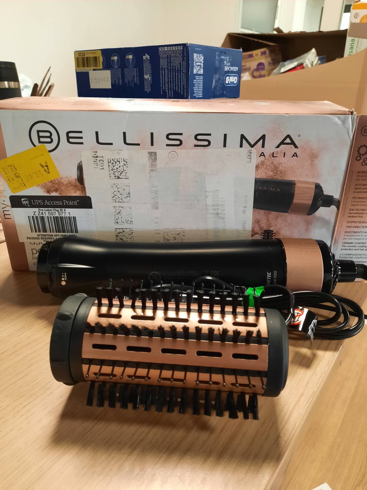 292651 - BELLISSIMA Imetec My Pro Revolution BHS4 1100, Furçë me Ajër të Nxehtë, 1000 W, Veshje Qeramike, 2 Furça 40 dhe 50 mm