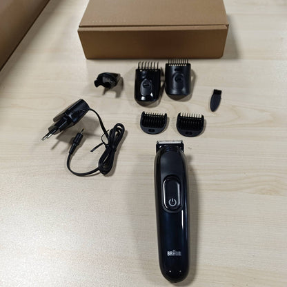 293295 - BRAUN MGK3420 - Makinë prerëse për mjekër dhe flokësh, komplet stilimi 6-në-1, 50 minuta përdorim pa tel, ngjyra e zezë