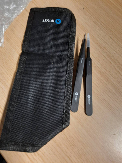 263047 - iFixit Set pincash precize, ekstra të holla, me majë të lakuar dhe maja të rrumbullakëta, për elektronikë, hobi, përdorim industrial, profesional dhe punime artizanale.