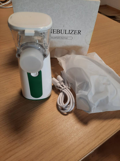 289745 - Inhalator Pajisje inhalimi portativ për të rritur dhe fëmijë, set me 3 shpejtësi, rikarikues USB, 30dB, 2 orë funksionimi.