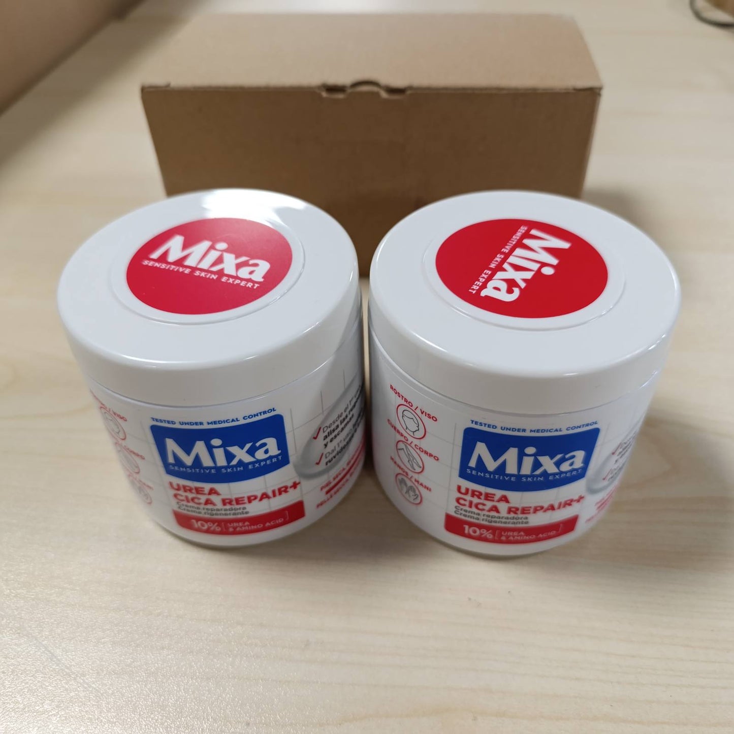 294132 - MIXA Krem trupi me ure dhe Cica Repair+, 400 ml x2, për lëkurë shumë të thatë me 10% [Ure + Pantenol], I përshtatshëm për lëkurë të ndjeshme