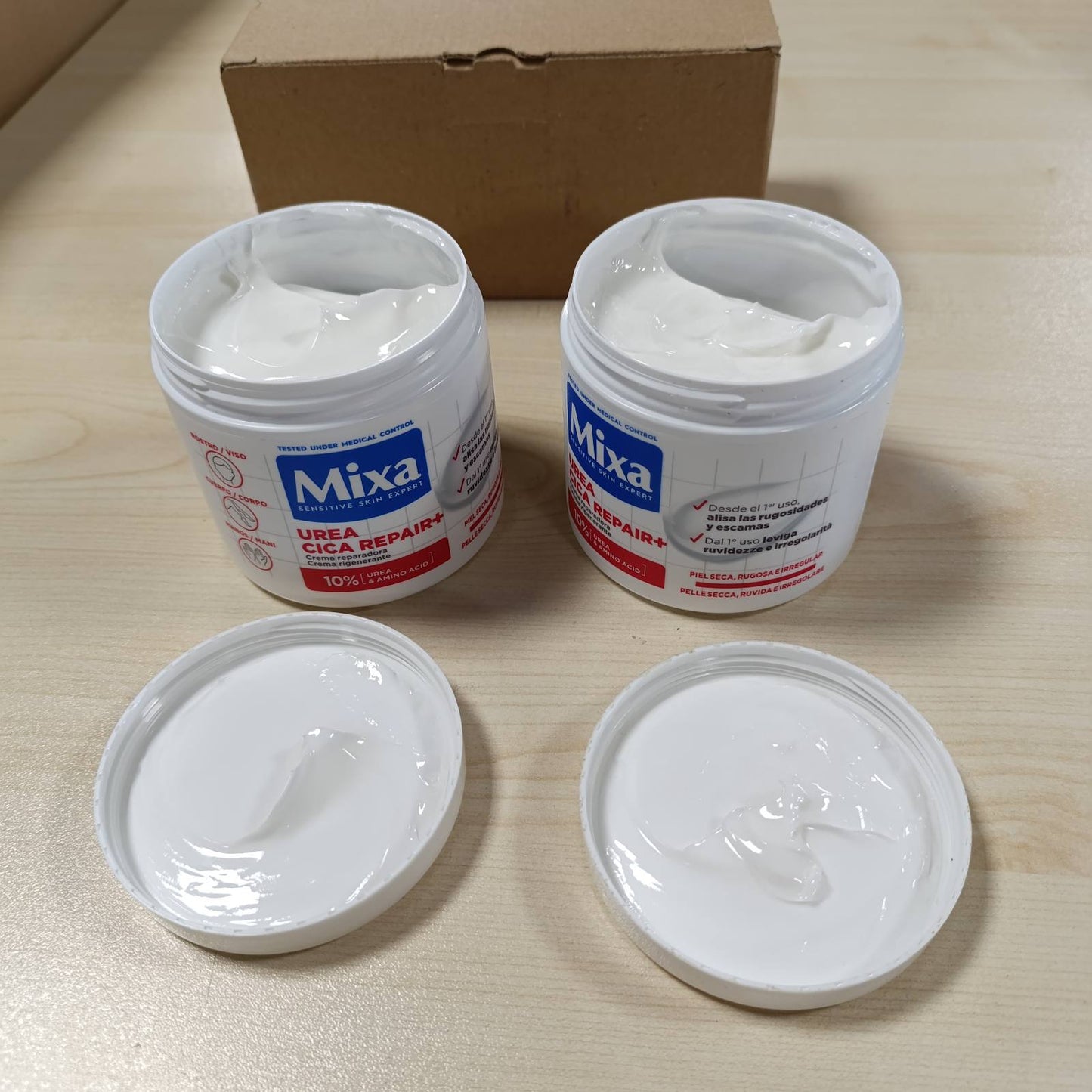 294132 - MIXA Krem trupi me ure dhe Cica Repair+, 400 ml x2, për lëkurë shumë të thatë me 10% [Ure + Pantenol], I përshtatshëm për lëkurë të ndjeshme