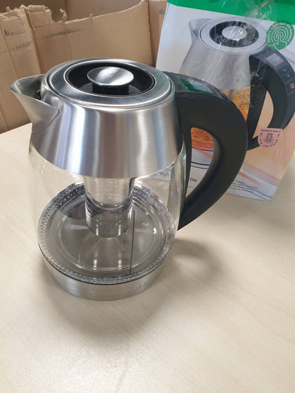 162381 - ÇAJNIKU ELEKTRIK CHEFMAN me Kontroll Dixhital të Temperaturës, 7 Cilësime të Paracaktuara, Kapacitet 1.8L, Infuzues Çaji, Fikje Automatike, Mbrojtje nga Zierja e Thatë, Pa BPA, 2200W