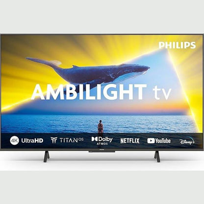 188588 -  PHILIPS Ambilight 55PUS8109 - Smart TV LED 4K, Ekran 55, me OS Titan, Pixel Precise Ultra HD dhe Dolby Atmos Sound, Funksionon me Alexa dhe Google Voice Assistant, Satin Chrome