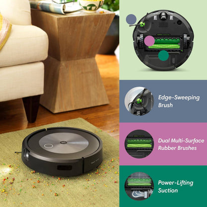 245053 - iROBOT Roomba J7+ Grafit, Robot Fshesë me Wi-Fi, Sistemi i Zbrazjes Automatike, Teknologji e Zbulimit të Pengesave, 2 FurÃ§a Gome për Shumë Sipërfaqe, e Kontrollueshme përmes Aplikacionit dhe Asistentit Zanor