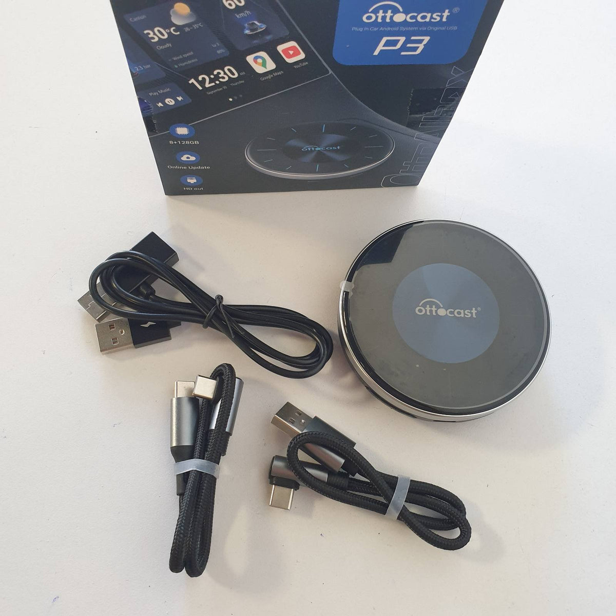 298962 - OTTOCAST Adaptues pa tel për CarPlay P3 AI Box, 8+128GB, HDMI për makina me CarPlay (Viti: 2016-2025)