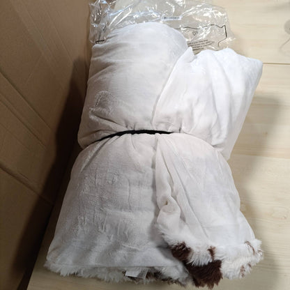 187142 - YBIKE Batanije Pelush me Pllakë të Kuqe 230x230cm, Batanije Luksoze e Kthyeshme prej Leshi Lepuri, Për Shtrat, Divan, Kolltuqe (Ngjyrë Lope)