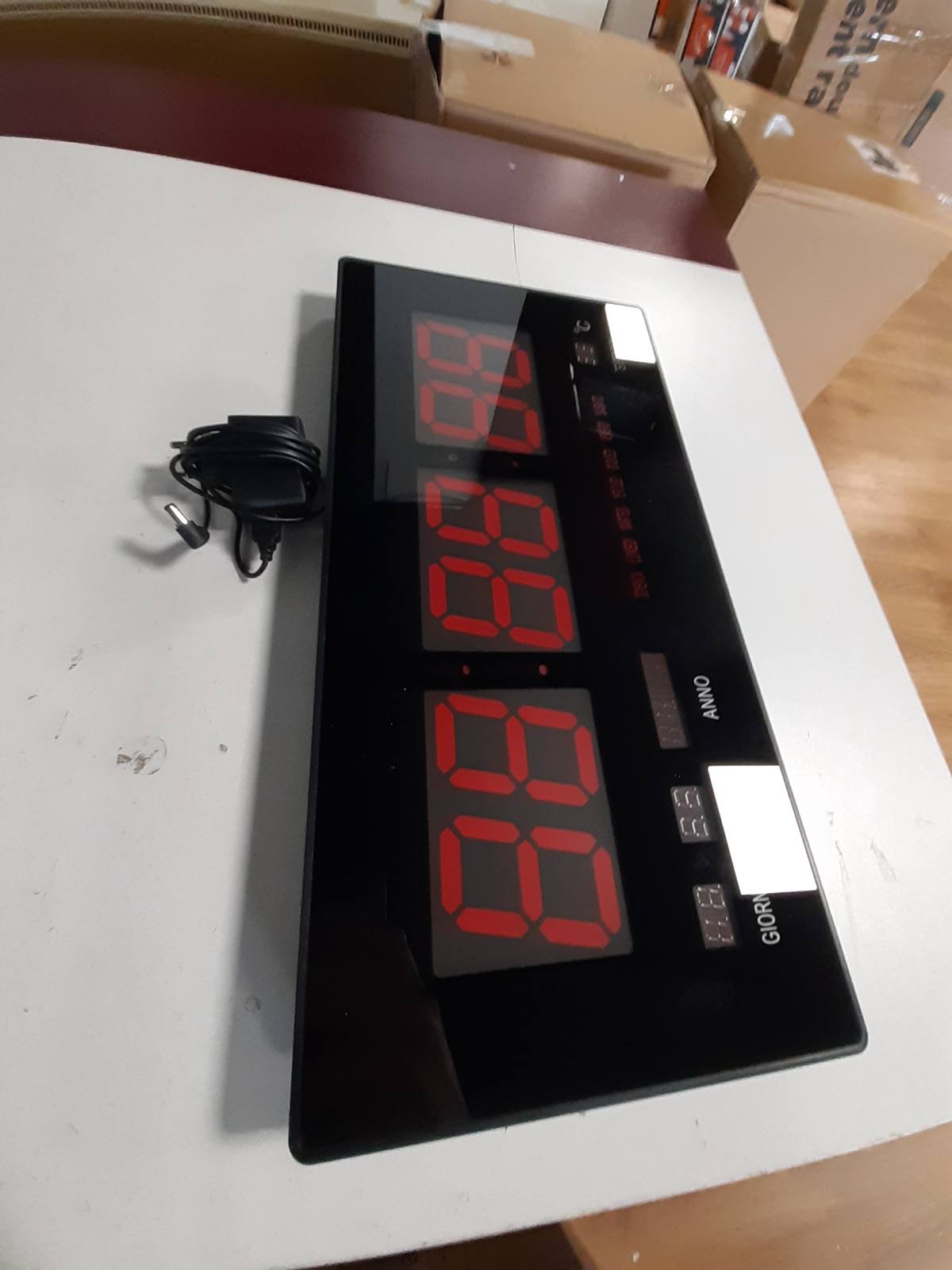 187223 - LED Digital Wall Clock with Countdown Timer, Thermometer and Date Funktion