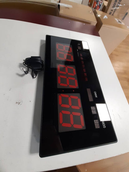 187223 - LED Digital Wall Clock with Countdown Timer, Thermometer and Date Funktion