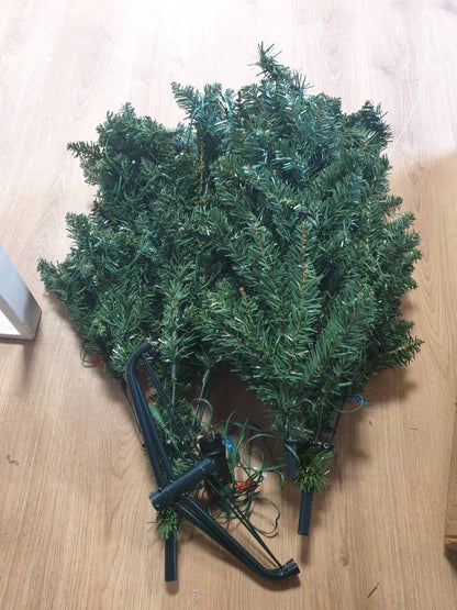187127 - YITAHOME Pemë Artificiale e Krishtlindjeve 182cm me 200 Drita LED dhe 700 Maja, Kornizë e Palosshme dhe Mbështetëse Metalike, 182 x Φ65cm