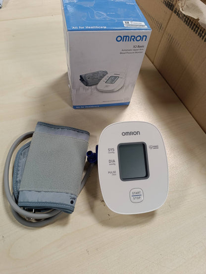 298162 - OMRON Monitor automatik i tensionit të gjakut X2 Basic për krahun e sipërm, i validuar klinikisht, Zbulim i rrahjeve të parregullta të zemrës, Kontroll i përshtatshmërisë së manshetës, Funksionim i thjeshtë me një buton, 22-32 cm