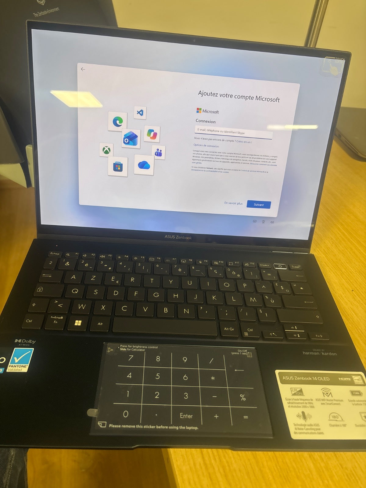 295333 - ASUS Laptop Zenbook 14 UX3402ZA-KN563W, 14" OLED WQ+, Core i5-1240P Evo, 8GB RAM, 256GB PCIe SSD, Windows 11, Teknologji Numpad, Tastierë Franceze AZERTY, blu