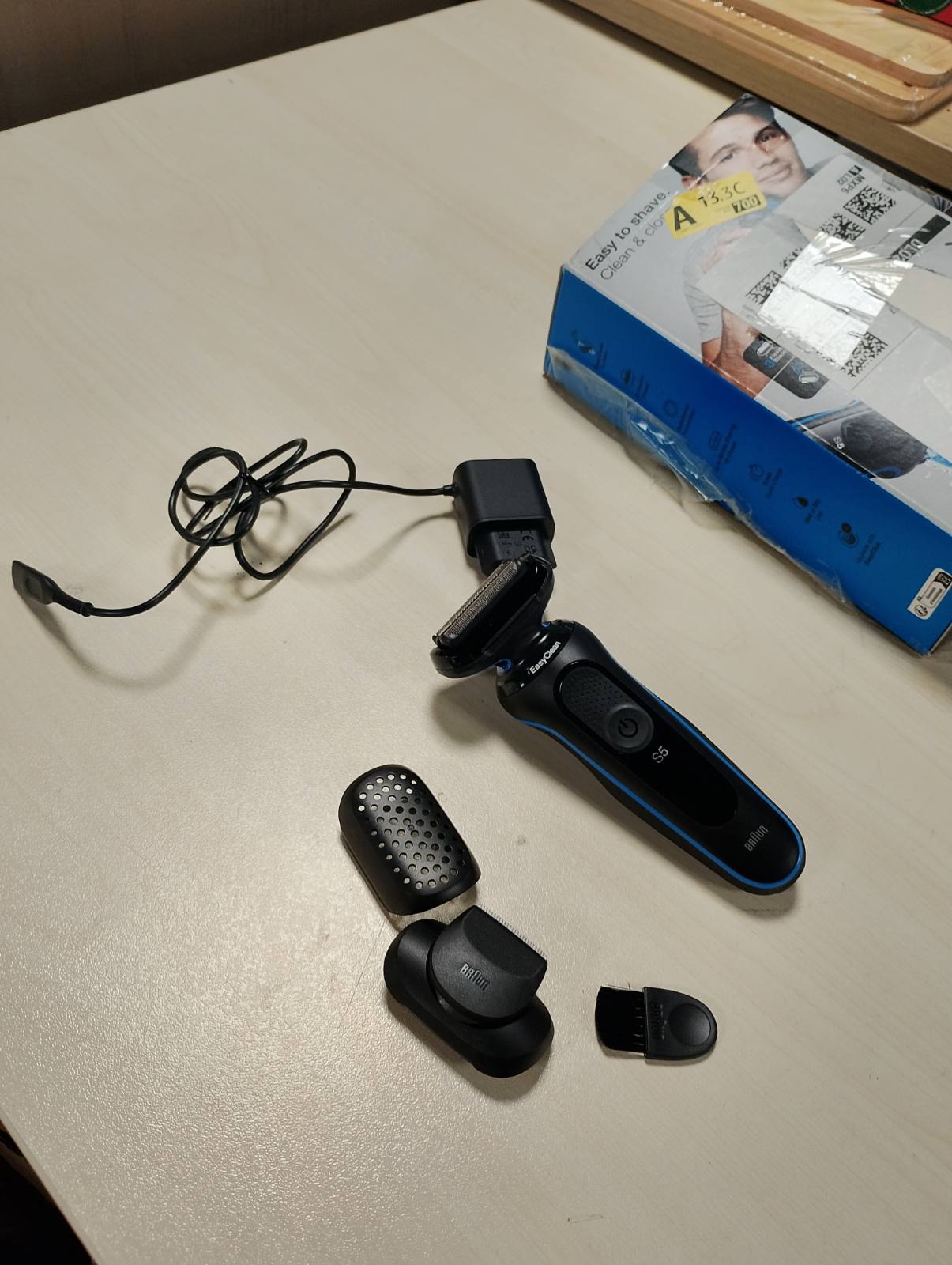 292224 - BRAUN SERIES 5 - Makinë prerëse mjekre për meshkuj, elektrike, EasyClick, EasyClean, e lagur dhe e thatë, e rikarikueshme, me fletë metalike pa tel, Ide për dhuratë 51-B1200s Blu