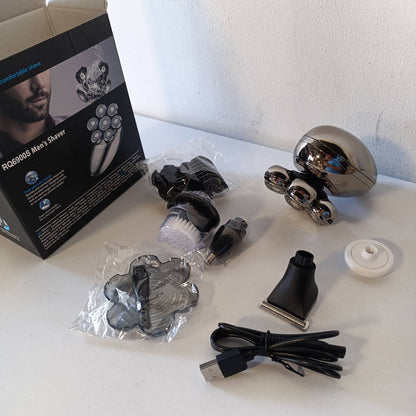 289543 - Makinë rroje elektrike 5 në 1, rezistente ndaj ujit, me 7 koka rrotulluese dhe USB, pa tel e rikarikueshme