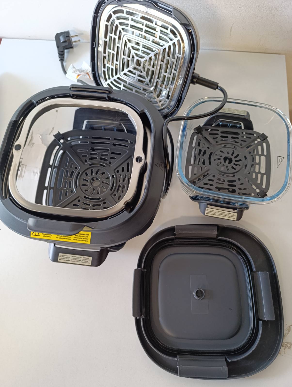 288137 - NINJA Fritezë me ajër portative CRISPi, 3.8 L, 1700 W, 4-në-1, 6 racione, kapakë qelqi të lëvizshëm, Stone Gold FN101EUSTGD