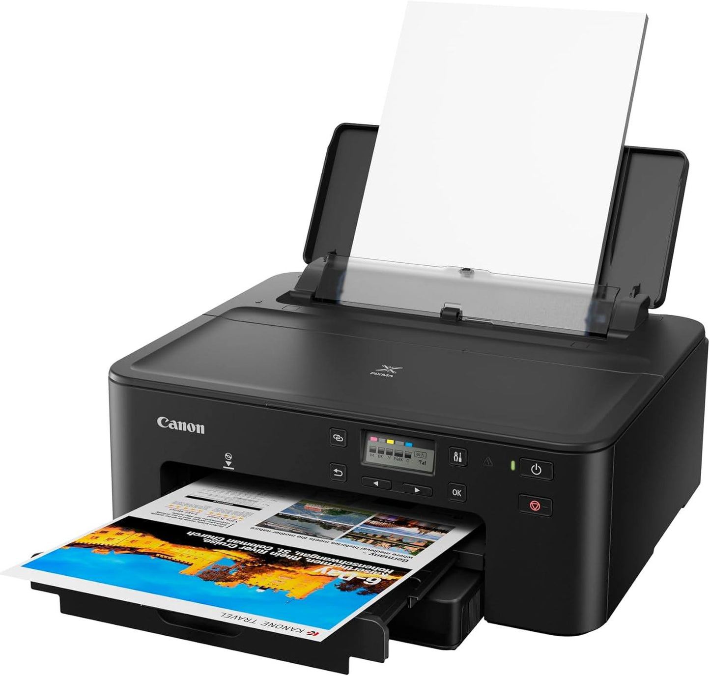 188788 - Printer me bojë CANON PIXMA TS705a, A4, Wi-Fi, LAN, 5 bojëra individuale, printim automatik nga të dyja anët, 2 ushqyes letre, kasetë letre me 250 fletë, Apple AirPrint, e zezë