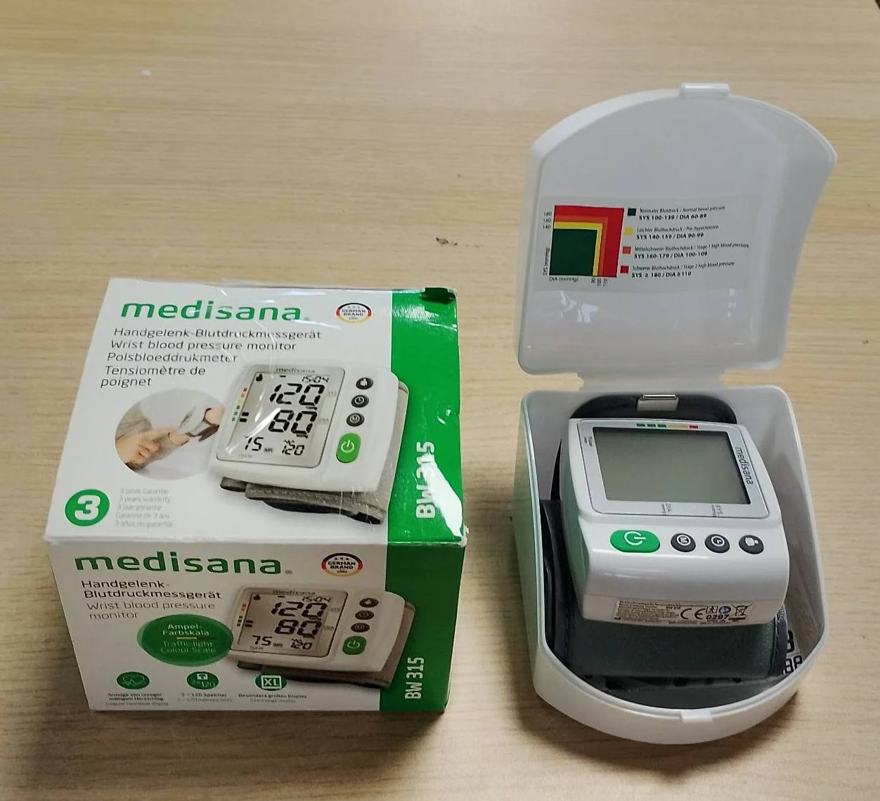 316708 - MEDISANA BW 315 Monitor tensioni gjaku për kyçin e dorës - Monitor tensioni gjaku dhe pulsi - Manshetë tensioni gjaku me zbulim aritmie - Funksion memorieje