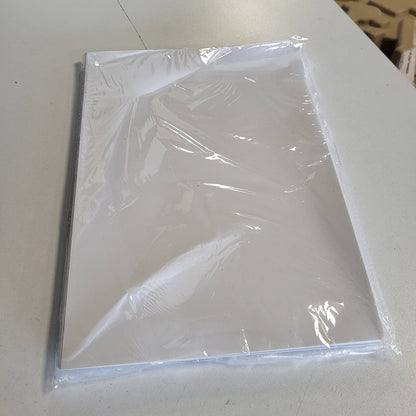 296220 - 50 COPË FLETË NGJITËSE TRANSPARENTE VETËNGJITËSE A4, ETIKETA NGJITËSE, PËR PRINTIM, PËR PRINTERË ME BOJË DHE LAZER